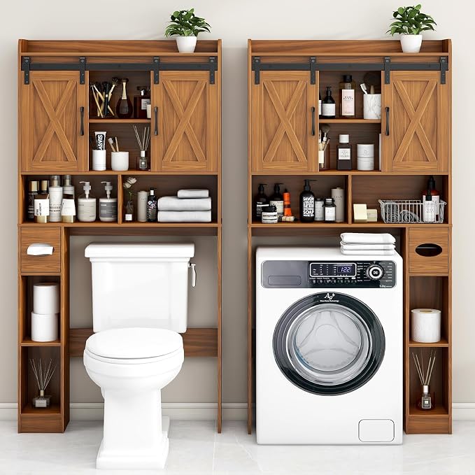 Vabches Over The Toilet Storage Cabinet, Farmhouse Storage Cabinet Over Toilet - Image 7