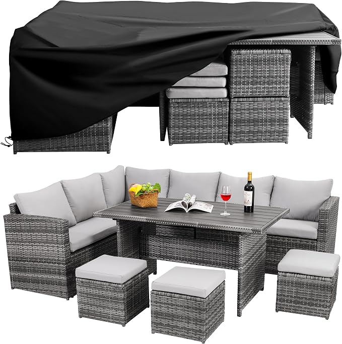 Wumiokio Patio Furniture Set, 7 Pieces Outdoor Patio Furniture by Wumiokio