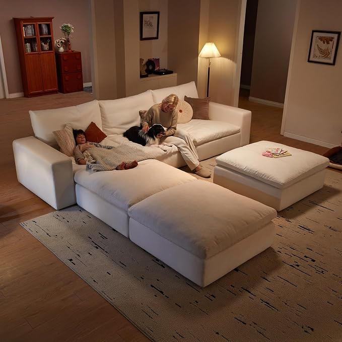 Cloud Couch Sectional 113.8'' Oversized Modular Deep Seat Sofa U Shaped Comfy - Image 7