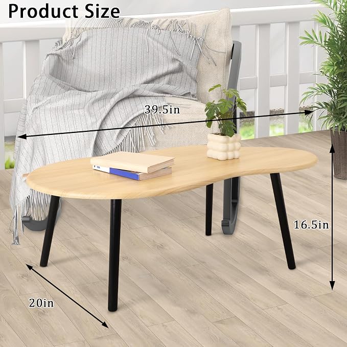 Small Coffee Table Cloud Coffee Table Modern Center Table Floor Table Walnut - Image 3