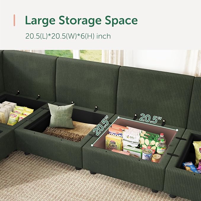 HONBAY Modular Sofa U Shaped Sectional Couch - Image 3