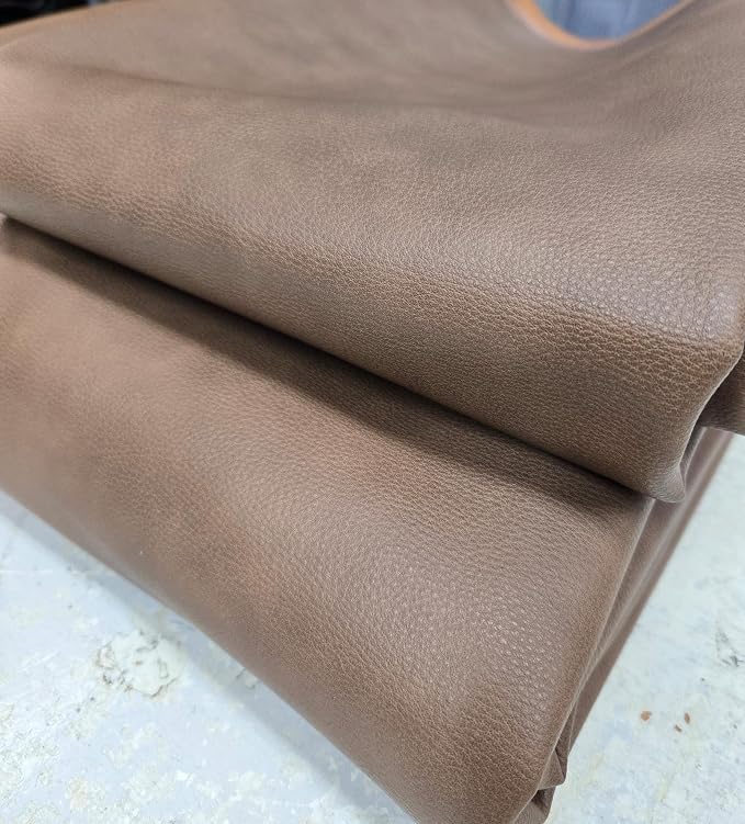 Walnut Brown Soft Faux Leather Fabric PU Peta Approved Vegan Leather Sheet by - Image 3