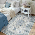 RELEANY Area Rugs 3'x4' Washable Non-Slip, Floral Vintage Distress Print by RELEANY