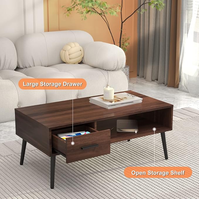 HAIOOU Coffee Table, Mid Century Modern Center Table - Image 5