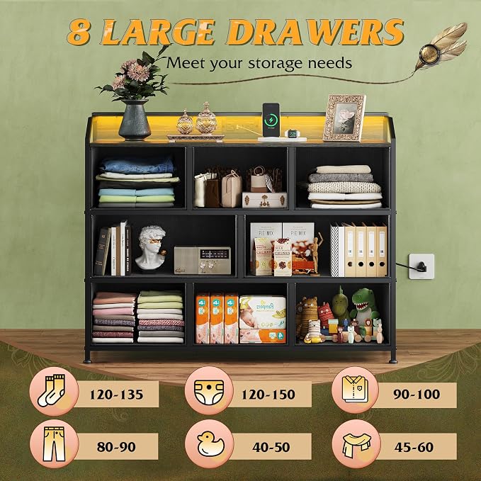 WLIVE Led Dresser for Bedroom, TV Stand for Bedroom - Image 4