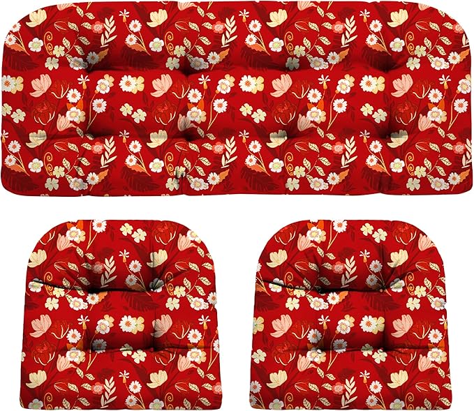 DANGHOOGY Wicker Chair Cushions, Waterproof Outdoor Loveseat Cushions by DANGHOOGYFurnitureCushions