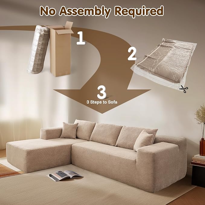 ovios 104" Cloud Boneless Couch - Image 4
