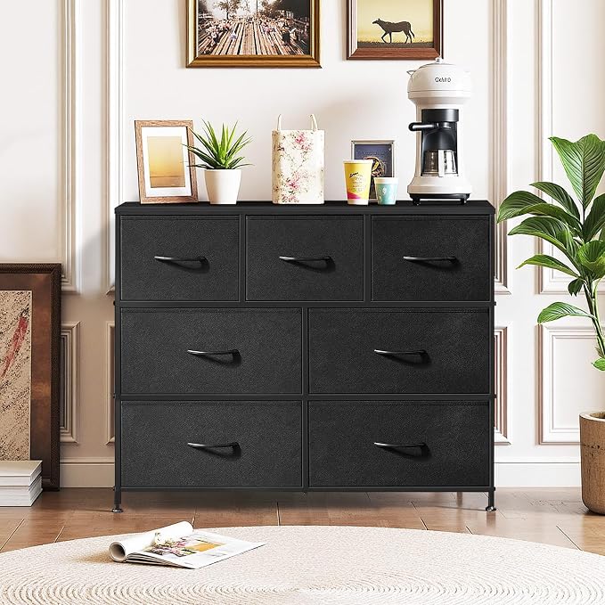 7-Drawer Dresser for Bedroom, Anti-Tip Wide Storage Organizer Fabric Chest of - Image 2