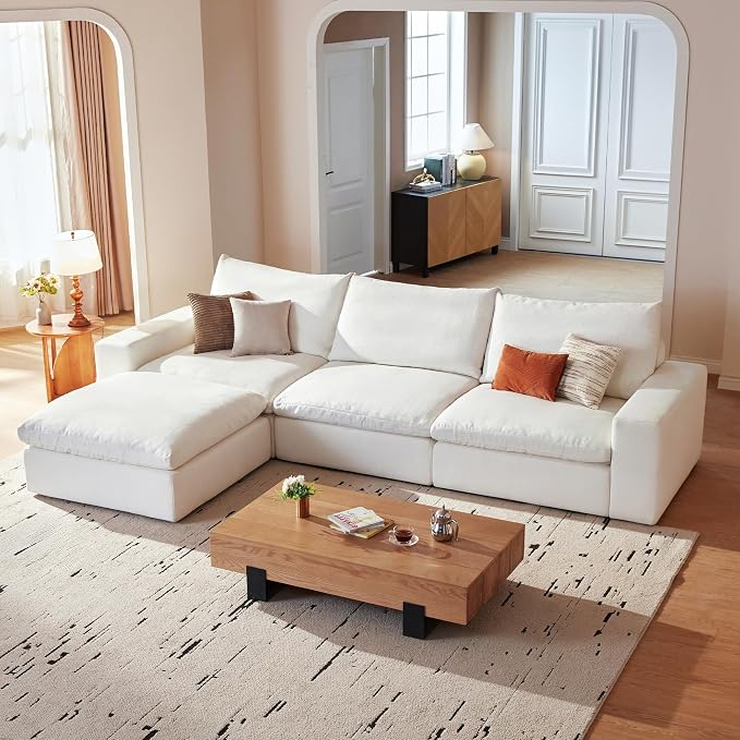 Cloud Couch Sectional 113.2'' Oversized Modular Deep Seat Sofa L Shaped Comfy by VORTHIOHOME