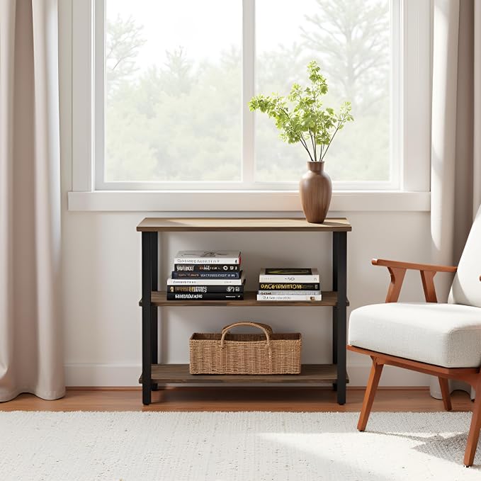 Alaterre Furniture Pomona Living Room 3-Tier Solid Wood Under-Window Bookshelf - Image 7