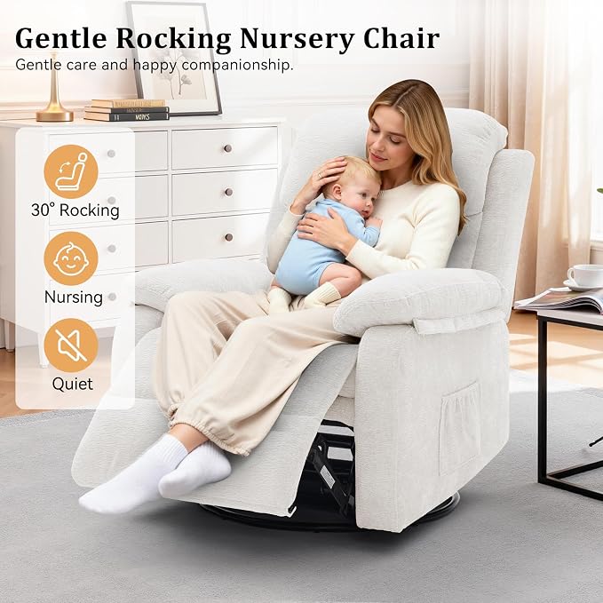 Korser Recliner Chair, 360 Swivel Rocker Chair - Image 5