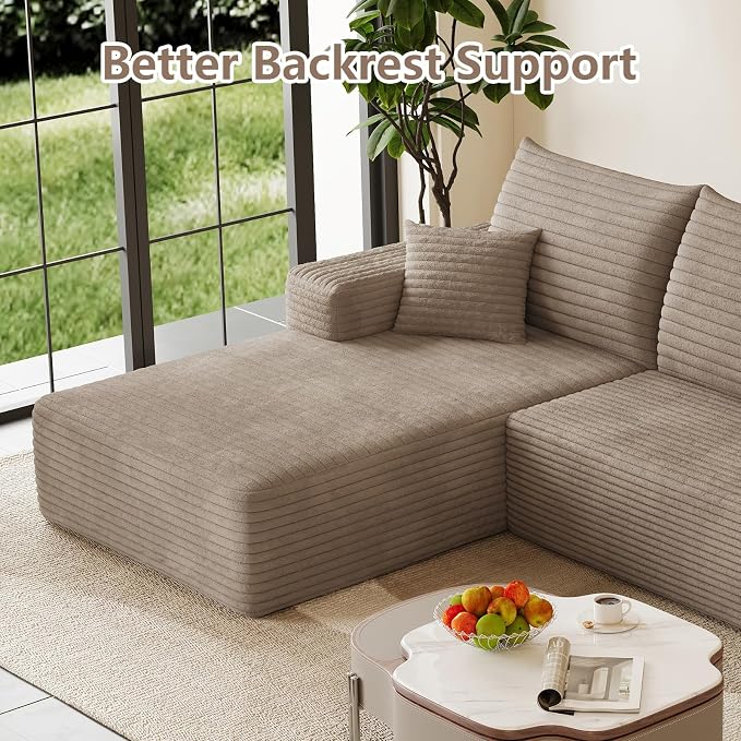 95" Cloud Sectional Couch U-Shaped Chaise - Image 8