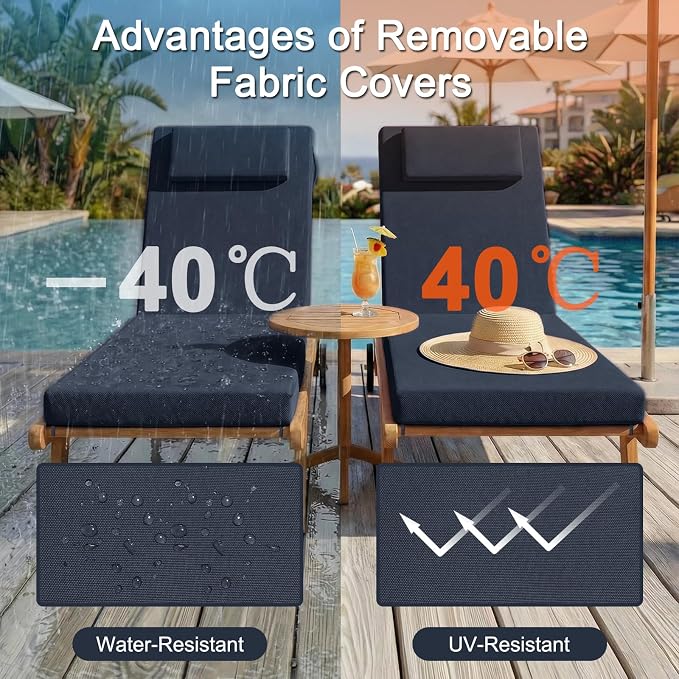 Outdoor Lounge Chair mat, 72 inches x 21 inches, Waterproof Chaise Lounge - Image 3