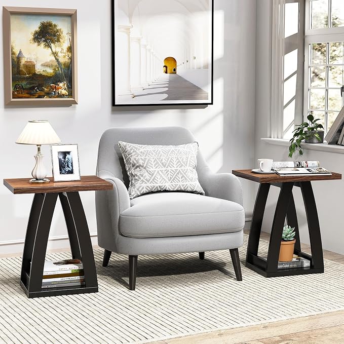 FROMJBEST End Table Set of 2, Side Table, Nightstand, Sofa Side Table - Image 2