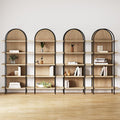 Nathan James Amara Bohemian 5-Shelf Etagere Bookcase, Rattan Open Bookshelf by NathanJames