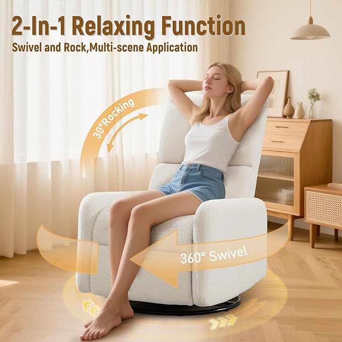 Korser 360° Rocking Chair, Nursery Rocker Chair - Image 3