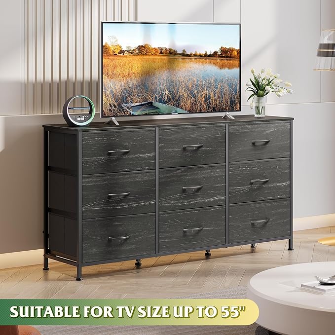 WLIVE 47''W Dresser for Bedroom, 55 inch TV, Wide Chest of Drawers - Image 4