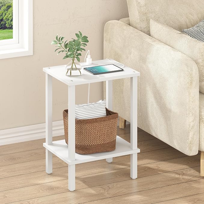 TUTOTAK End Table with Charging Station, Small Side Table with Outlets - Image 2