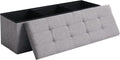 45.3 Inches Foldable Seat Footrest Shoe Bench End of Bed Storage by CUYOCA-MakeYouFeelComfort