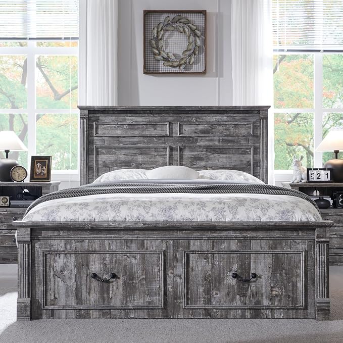 Aitjunz Farmhouse Queen Size Bed Frame - Image 3