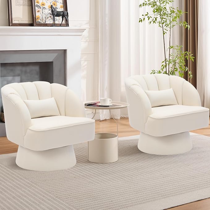 Garvee Ultra-Plush Swivel Accent Chair, 360° Barrel Lounge Chair by Garvee