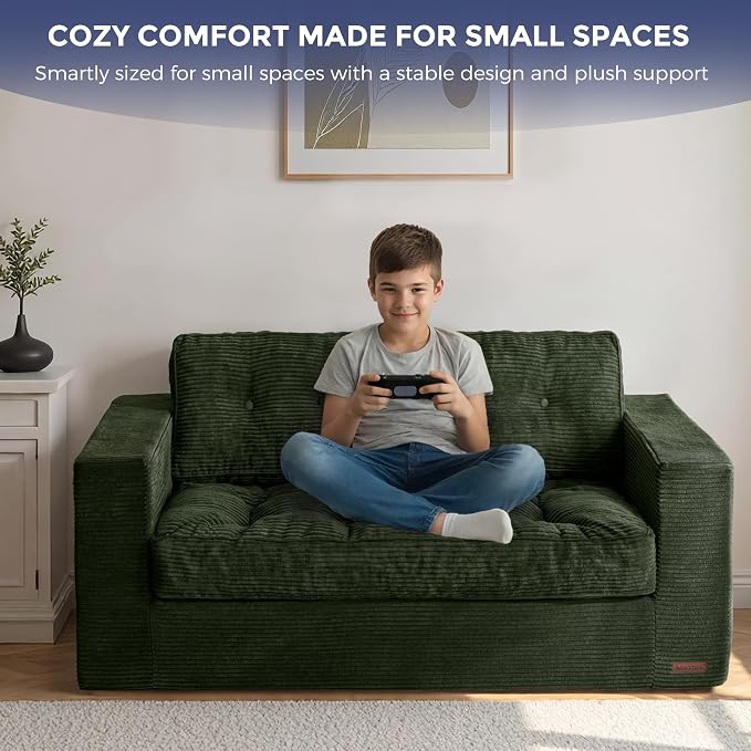 MAXYOYO Loveseat Sofa Couch, Upholstered Bean Bag Chair Cloud 2-Seat - Image 7
