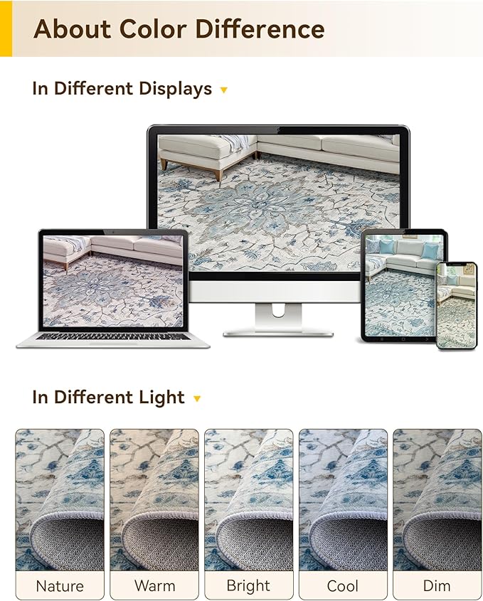 RELEANY Area Rugs 2'x9' Runner Rug Non Slip Washable - Image 7