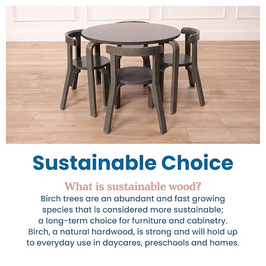 ECR4Kids Bentwood Table and Curved Back Chair Set, Kids Furniture - Image 6