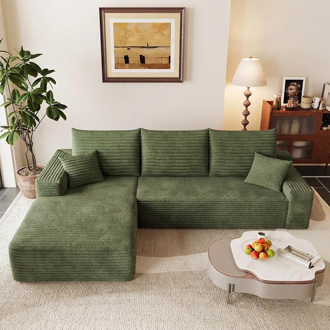 95" Cloud Sectional Couch with L-Shape Chaise, Modular Comfy Sofa Chaise Longue - Image 6