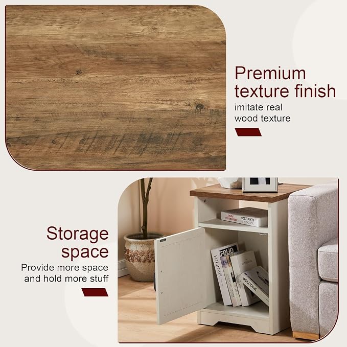 AMERLIFE 4-Piece Farmhouse Table Set Includes Sliding Barn Door TV Stand - Image 5