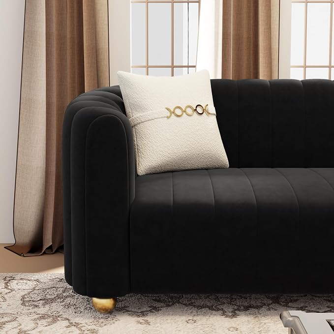 KEAI 83.46" Velvet Couch for Living Room Large Modern Sofa - Image 4