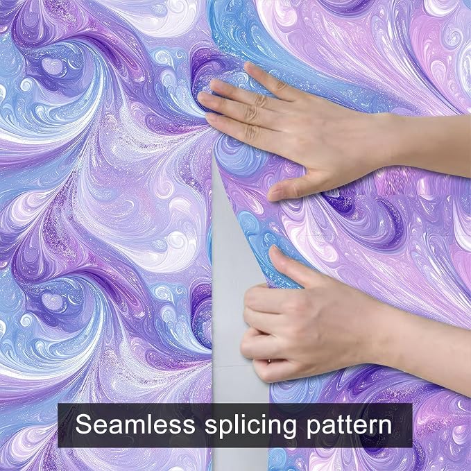 HOMETITUTE Purple Blue Marble Swirl Pattern Wallpaper Peel and Stick Contact - Image 9