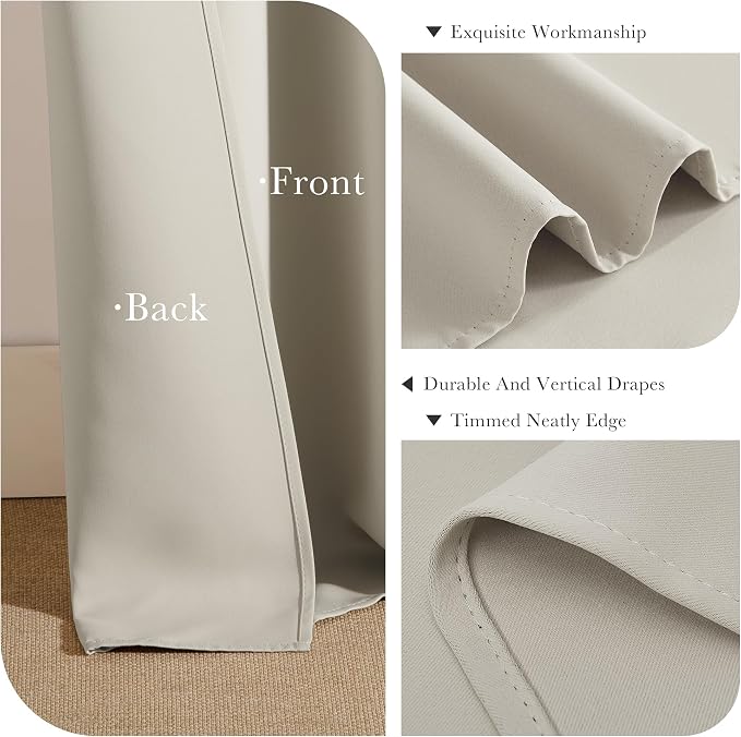 PONY DANCE Blackout Curtains, Cream Blackout Curtains - Image 5