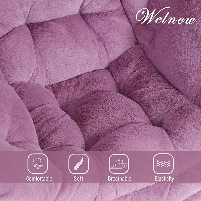 Welnow Lazy Chair with Ottoman, Modern Accent Chair with Armrests and a Side - Image 9