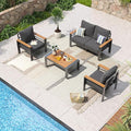 Aoxun Aluminum Patio Furniture Set 4 Seats, Oversized Outdoor Sectional by Aoxun