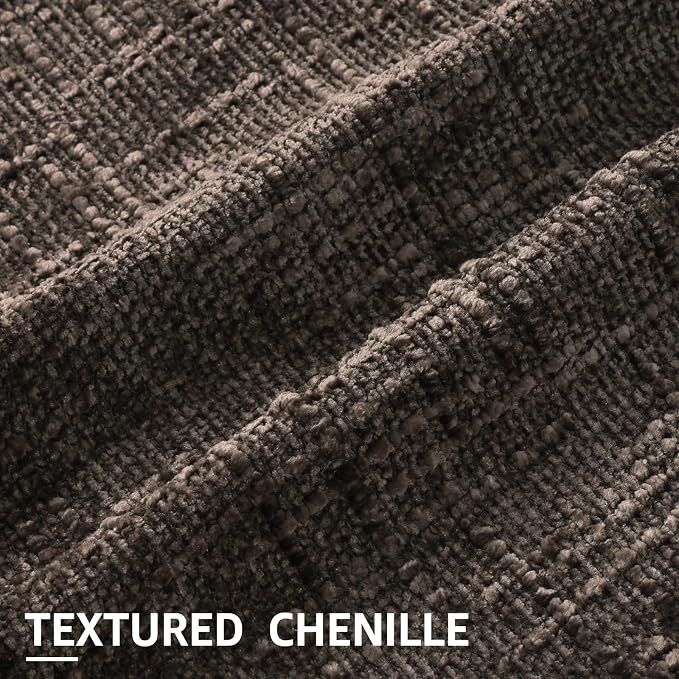 decorUhome Dark Brown Chenille Throw Pillow Covers 20x20 Set of 2 Textured Soft - Image 2