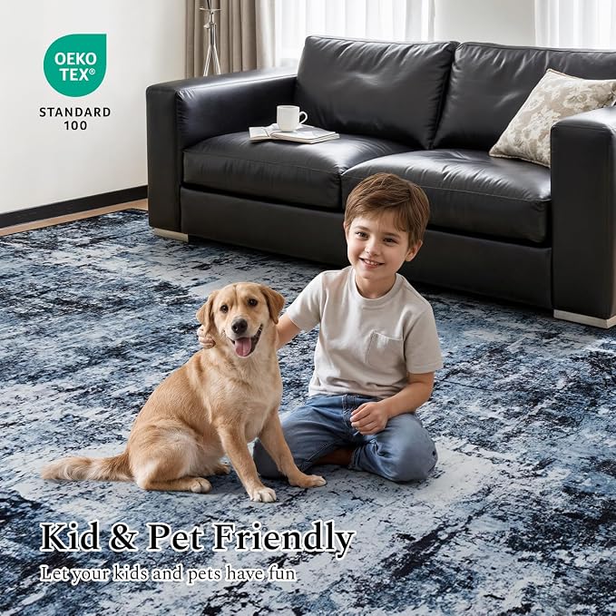 Rugflix Round Area Rugs 6Ft for Living Room, 6x6 Washable Rug Stain-Resistant - Image 6