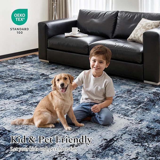 Rugflix 10x14 Area Rugs for Living Room, Washable Large Rug Stain-Resistant Low - Image 6