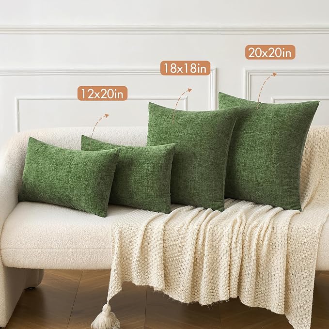 MIULEE Pack of 2 Couch Throw Pillow Covers 16x16Inch Soft Moss Green Spring - Image 4