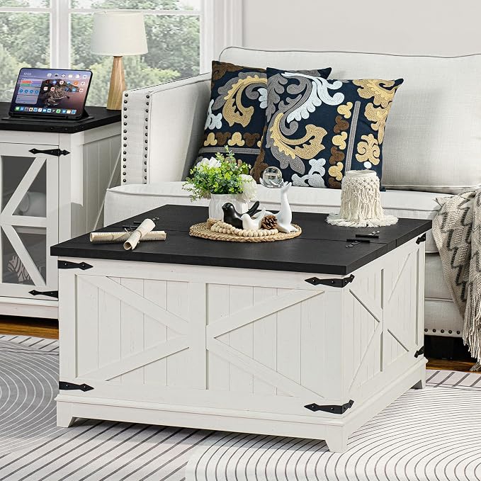 Joaxswe Farmhouse Coffee Table Set of 3, Furniture Set, Coffee Table - Image 2