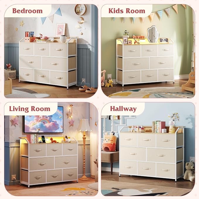 WLIVE Led Dresser for Bedroom, TV Stand for Bedroom - Image 3
