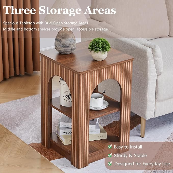 weselon End Table Set of 2, Mid-Century Modern Side Table - Image 4