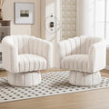 Swivel Accent Barrel Chair Set of 2- Cute Comfy Small Round 360° Arm Chair by YUUIJOAA