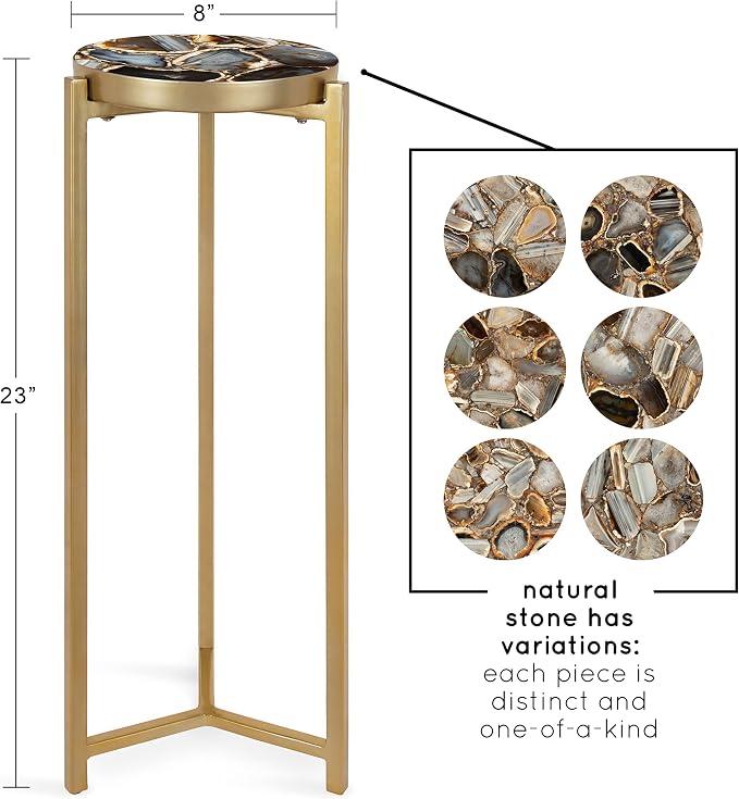 Kate and Laurel Aguilar Glam Drink Table, Transitional Tea Table and Plant Stand - Image 3