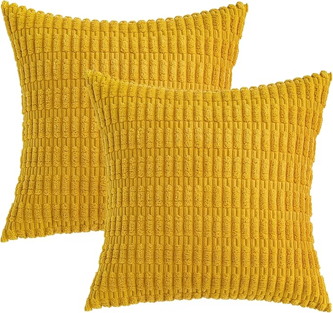 MIULEE Pack of 2 Corduroy Decorative Euro Sham Throw Pillow Covers 24x24 Inch - Image 6