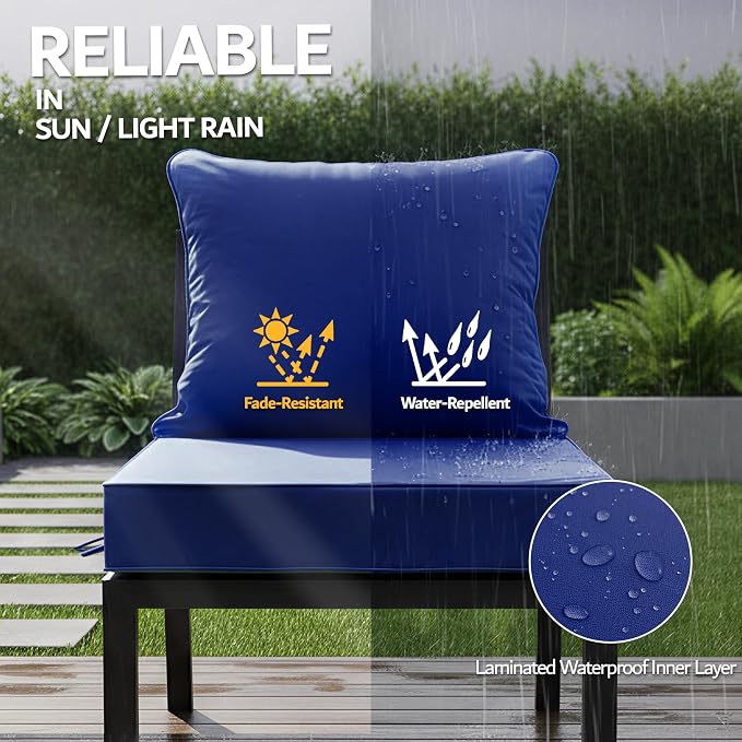 24x24 Inch Outdoor Chair Cushions Set of 4, Patio Furniture Cushions - Image 3