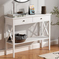 ChooChoo Console Table with Drawers, Narrow Wood Accent Sofa Table Entryway by ChooChoo