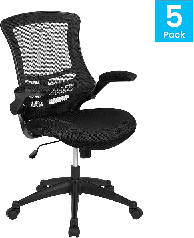 Flash Furniture Kelista Mid-Back Black Mesh Swivel Ergonomic Task Office Chair - Image 4