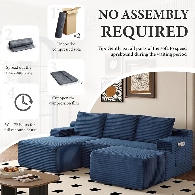 96" Sectional Couches for Living Room Cloud Couch Sofa - Image 6