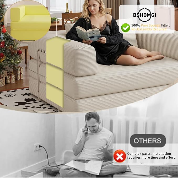 BSHOMGI 4 in 1 Futon Sofa Bed Queen Size - Image 7